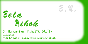 bela mihok business card